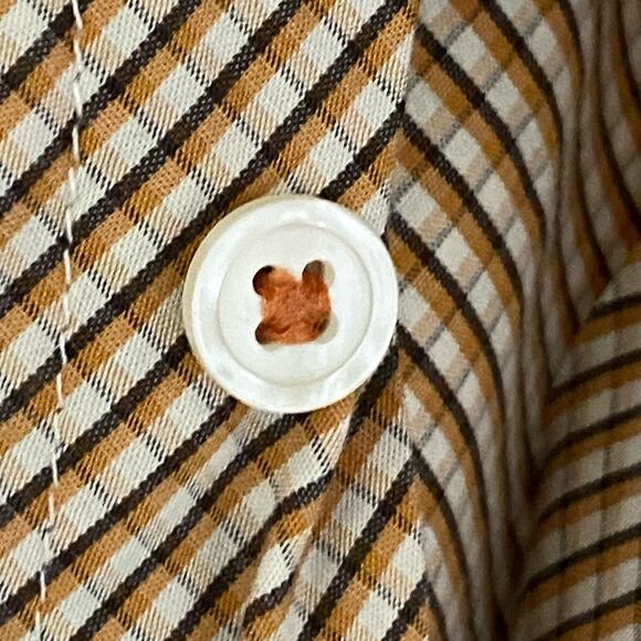 NYNE Orange and Brown Plaid Button Down Shirt Size XL - Picture 6 of 12